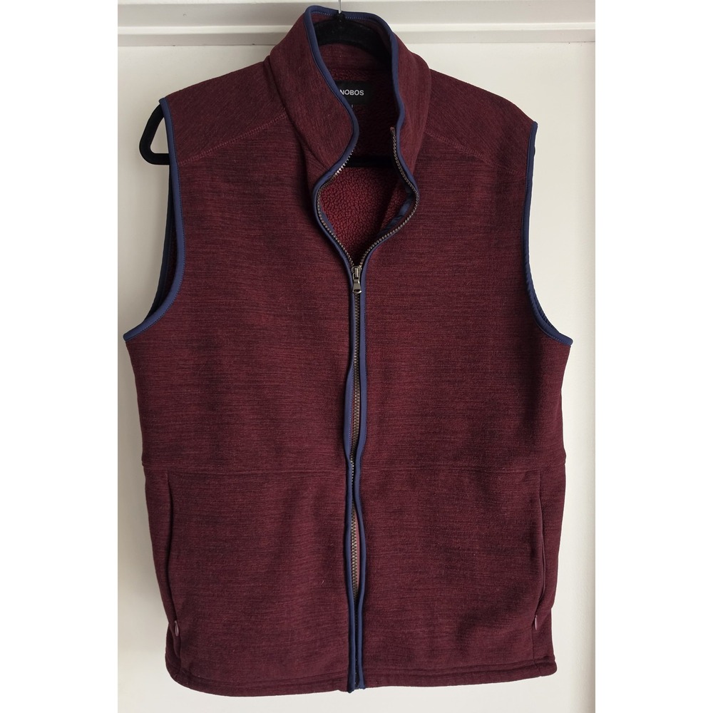 Bonobos Men's Vest Size S Maroon Polyester Sleeveless Casual